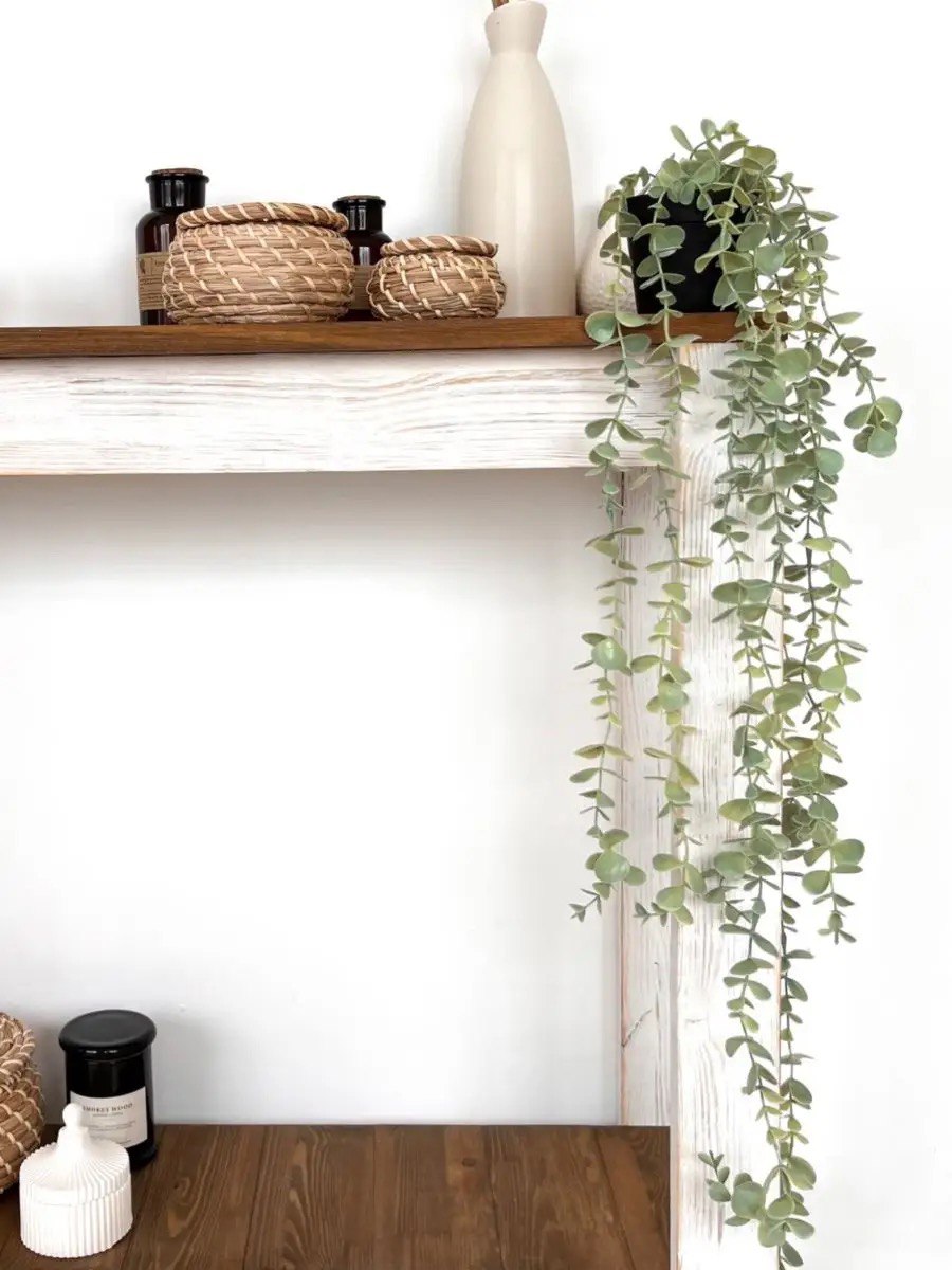 Artificial Hanging Fake Plants Fake Potted Eucalyptus for Wall Room Home Patio Indoor Outdoor Decor