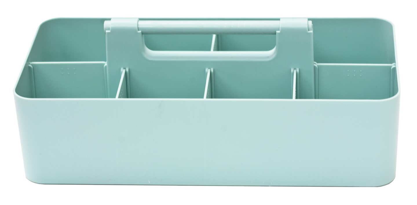 Enjoy Organizer 2 PACK Portable Caddy with Handle – 8-Compartment Storage Bin with Removable Dividers for Office, Crafts, Art Caddy – Made in USA