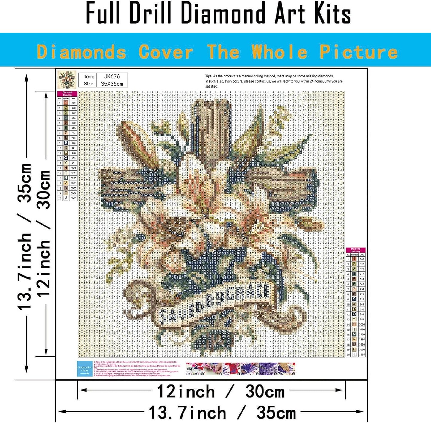 5D Cross Diamond Art Kits for Adults Beginners,DIY Full Round Drill Diamond Painting Kits Religious Cross With Lily Flowers, Paint by Diamonds Dot Gem Art Crystal Easy,Home Wall Decor 13.7X13.7Inch