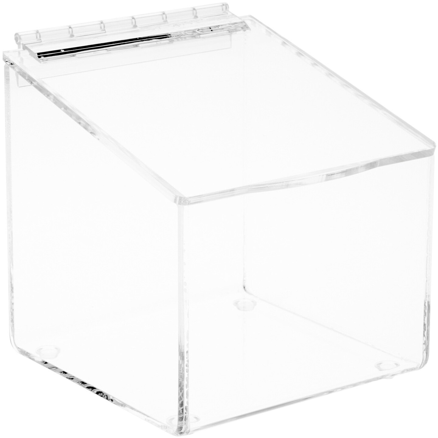 Plymor Clear Acrylic Display Case Box With Angled Top &#x26; Hinged Lid, 6&#x22; x 6&#x22; x 6&#x22;