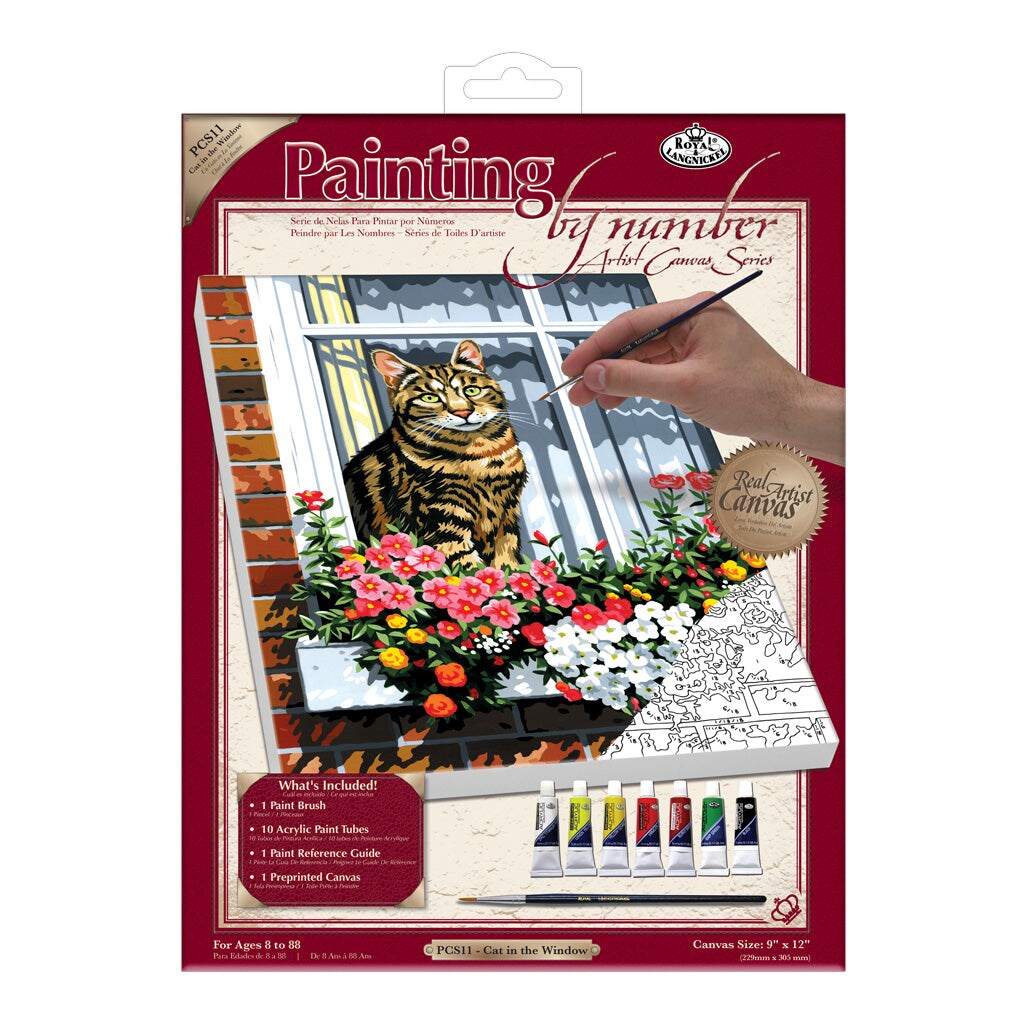 PCS11 | Painting by numbers&#x2122; 10pc 9&#x22; x 12&#x22; Can in the Window Canvas Painting Project
