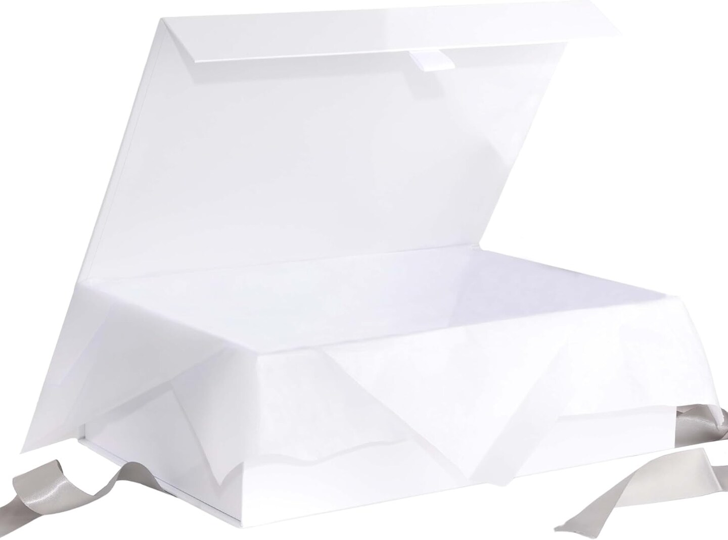 Premium White Gift Box with Magnetic Closure - 14x9x4 inches - Includes Ribbon and Gift Card - Elegant Presentation Box for All Occasions