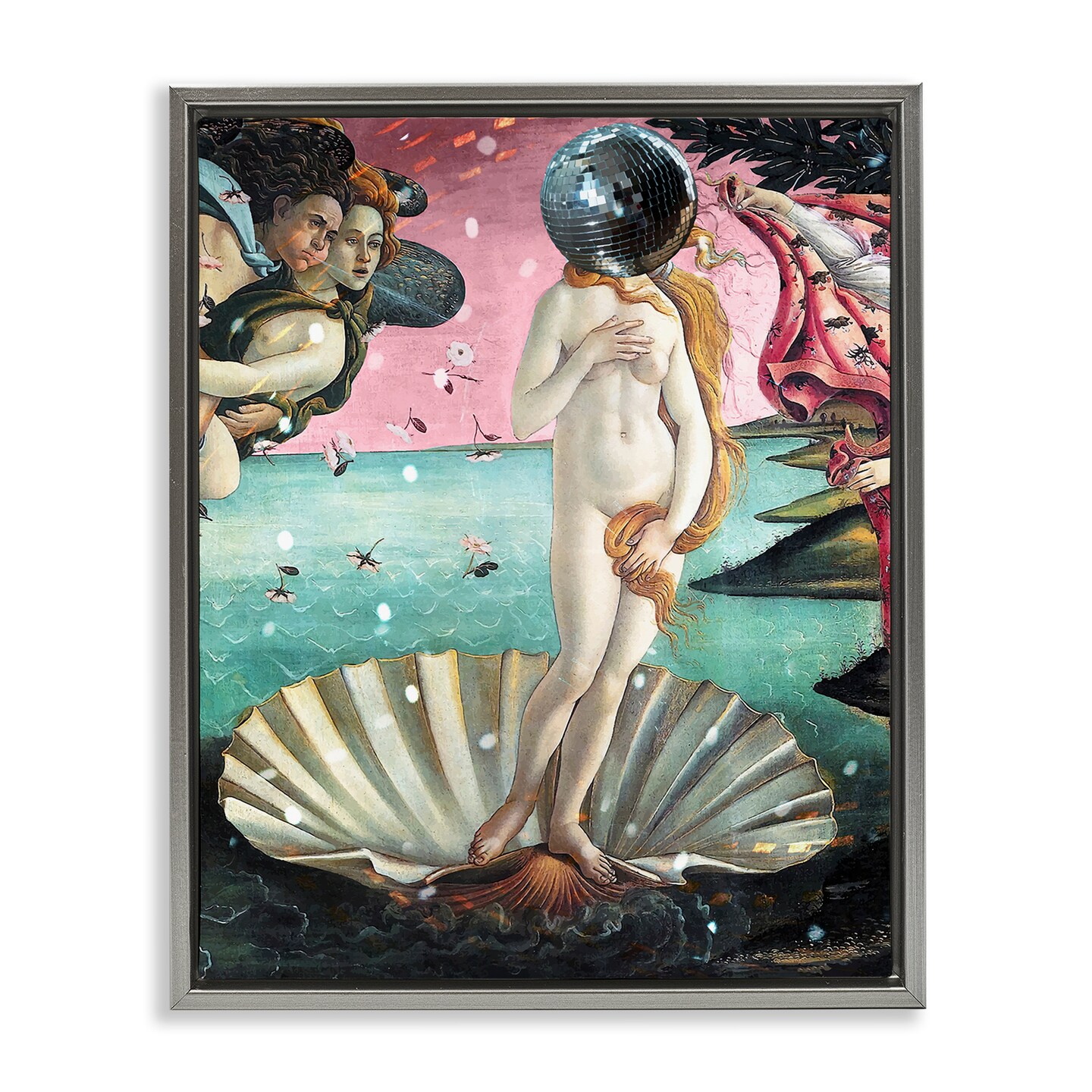 Stupell Industries Classic Clamshell with Disco Ball Floating Frame Design by Lil&#x27; Rue