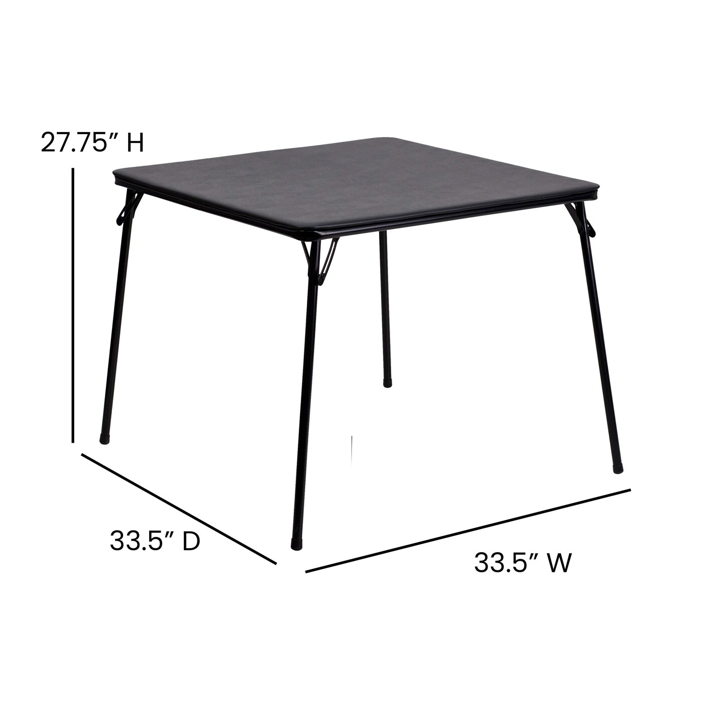 Emma and Oliver Foldable Card Table with Vinyl Table Top - Game Table - Portable Table