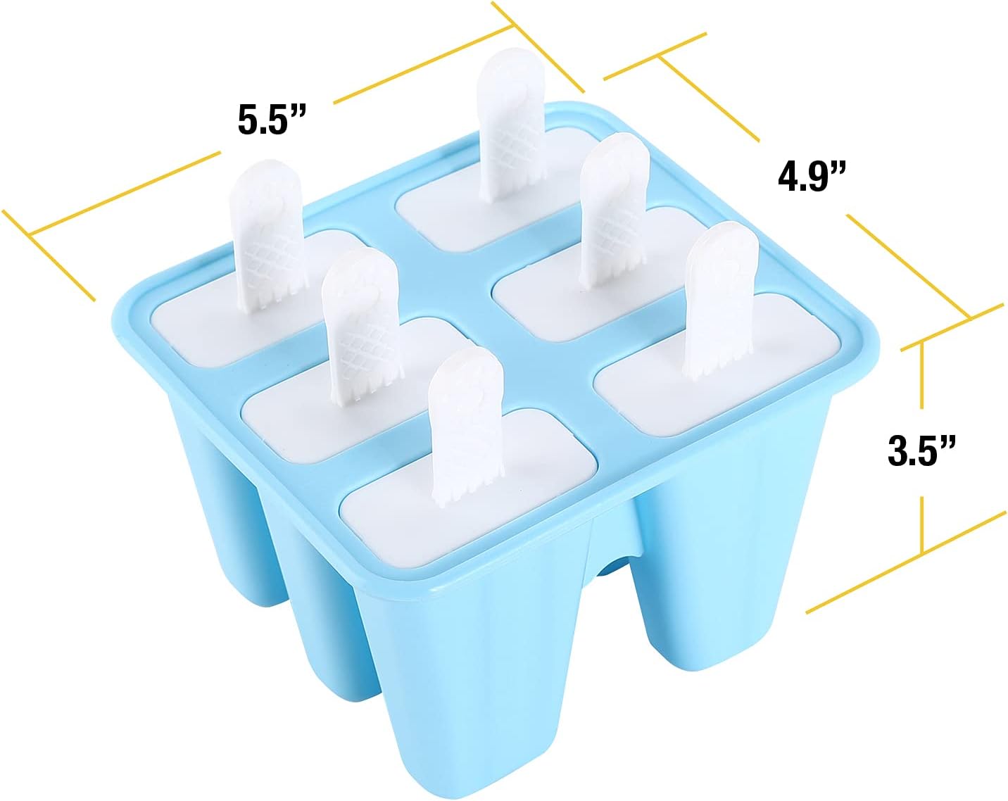 Popsicle Molds Silicone Ice Pop Mold for 6 Pieces, BPA Free, Homemade Frozen Dessert