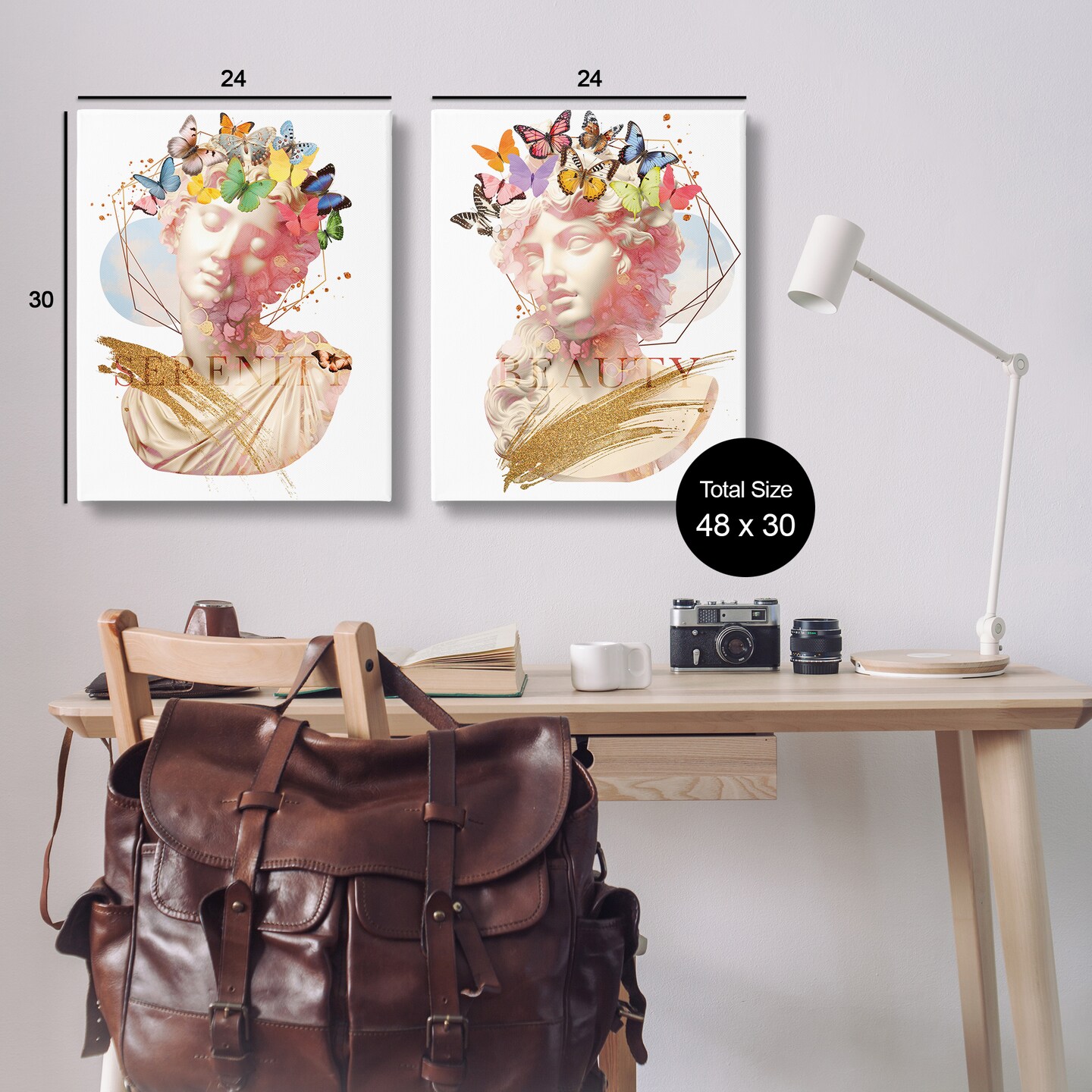 Stupell Industries Serenity &#x26; Beauty Glam Collages 2pc Canvas Set Design by Susan Arnot