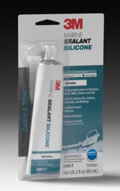3M&#x2122; Marine Grade Silicone Sealant, White, 3 oz Tube