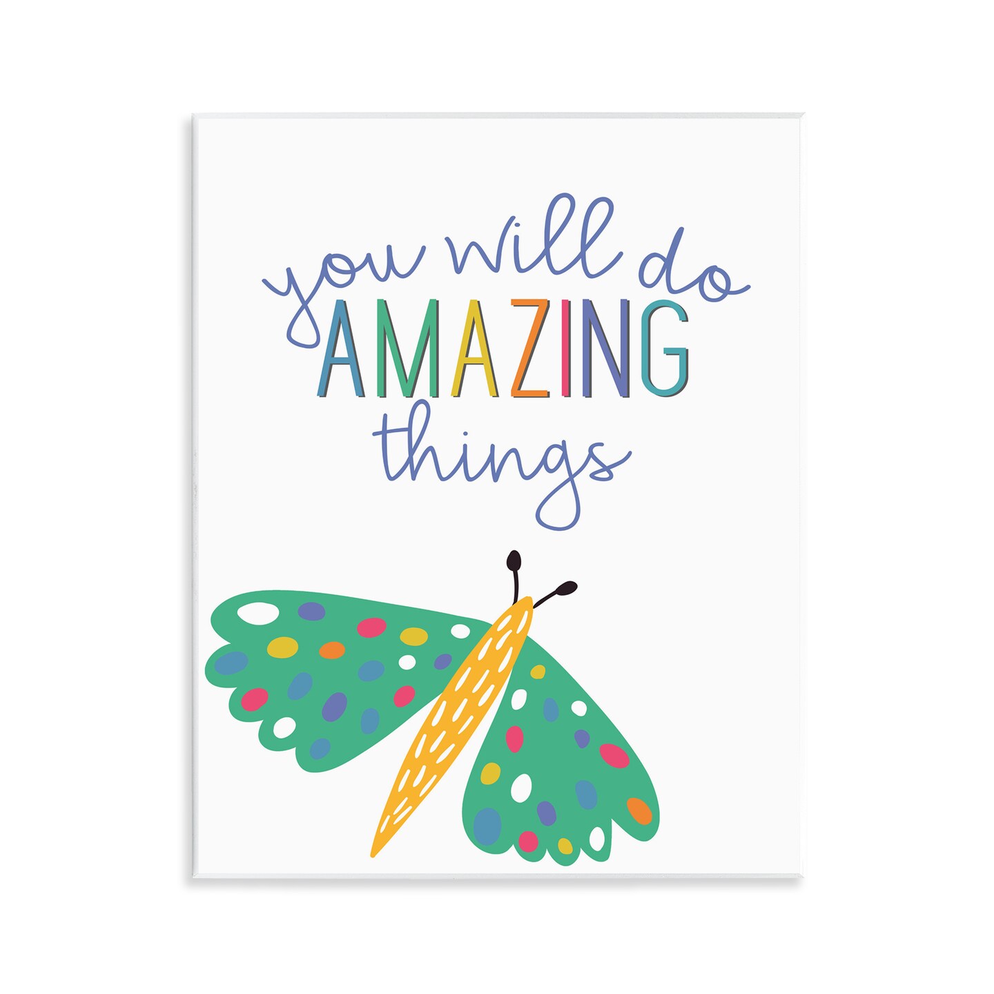 Stupell Industries Amazing Things with Dragonfly Wall Plaque Design by Kim Allen