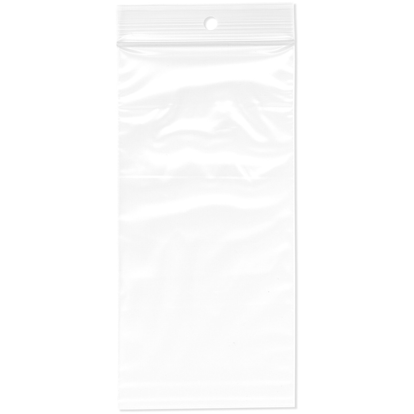 Plymor 3" x 6", 2 Mil with Hang-Hole Zipper Reclosable Plastic Bags