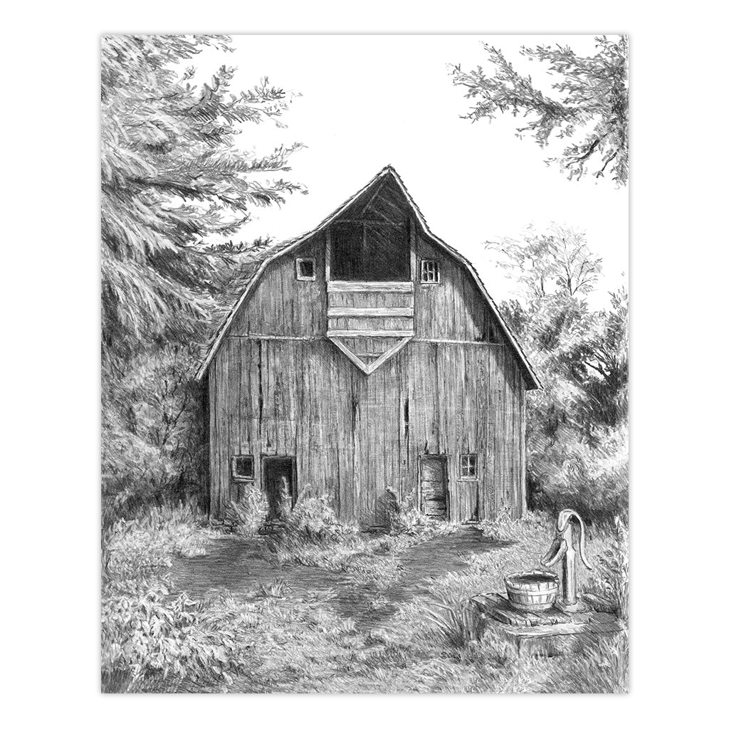 SKBN1 | Sketching Made Easy™ Old Country Barn 10pc 8.75" x 11.75" Sketching Art Project