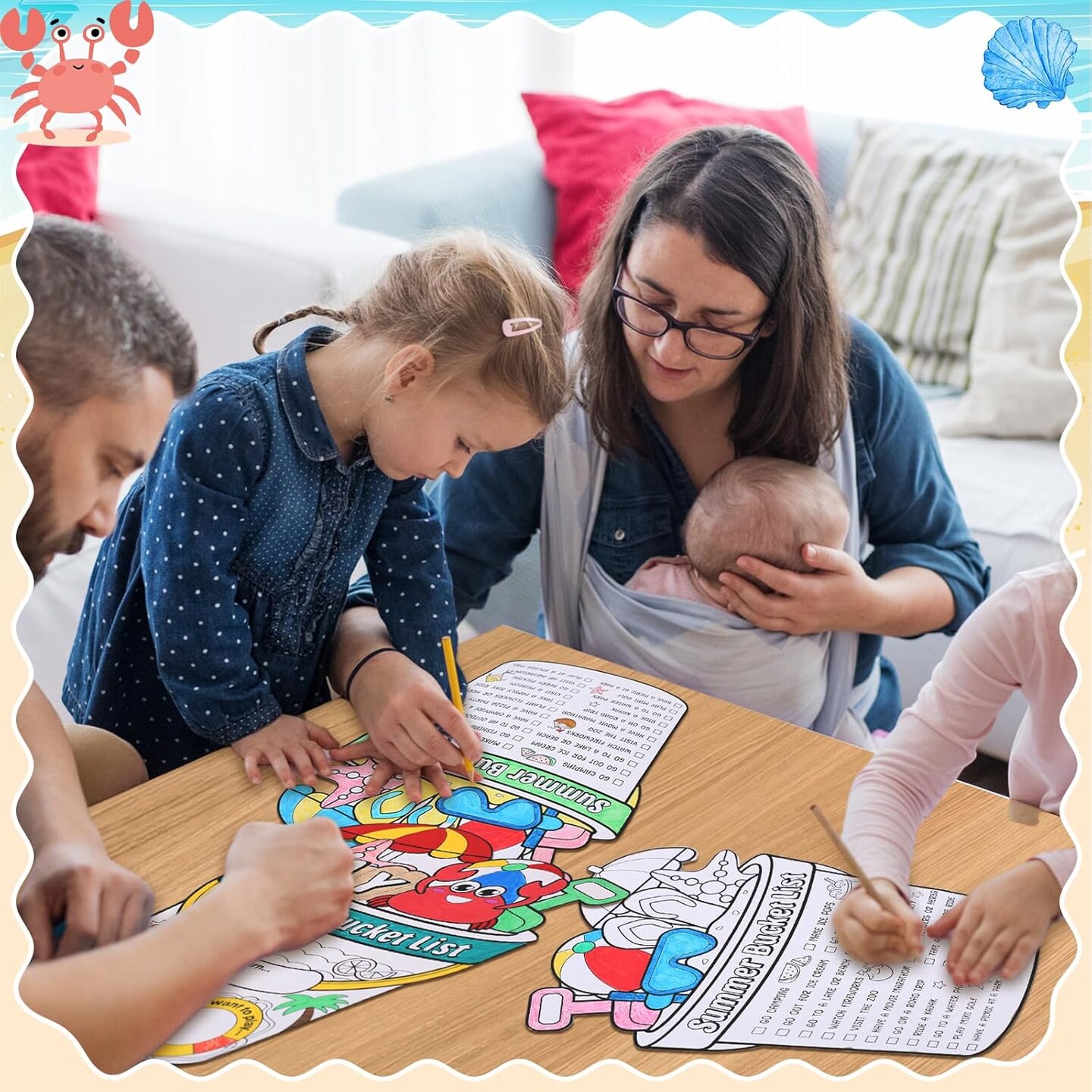 40 Pcs My Summer Bucket List Coloring Activity Poster for Kids Color Your Own Summer