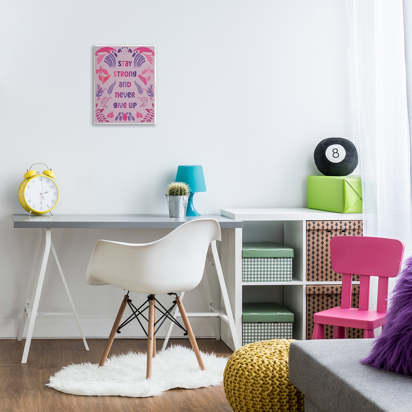 Stupell Industries Never Give Up on Purple Wall Plaque Design by Julia Frost