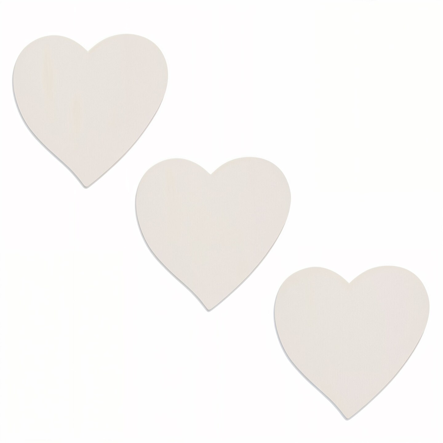 4.75-Inch Unfinished Wooden Heart Cutouts for DIY Crafts: Set of 3