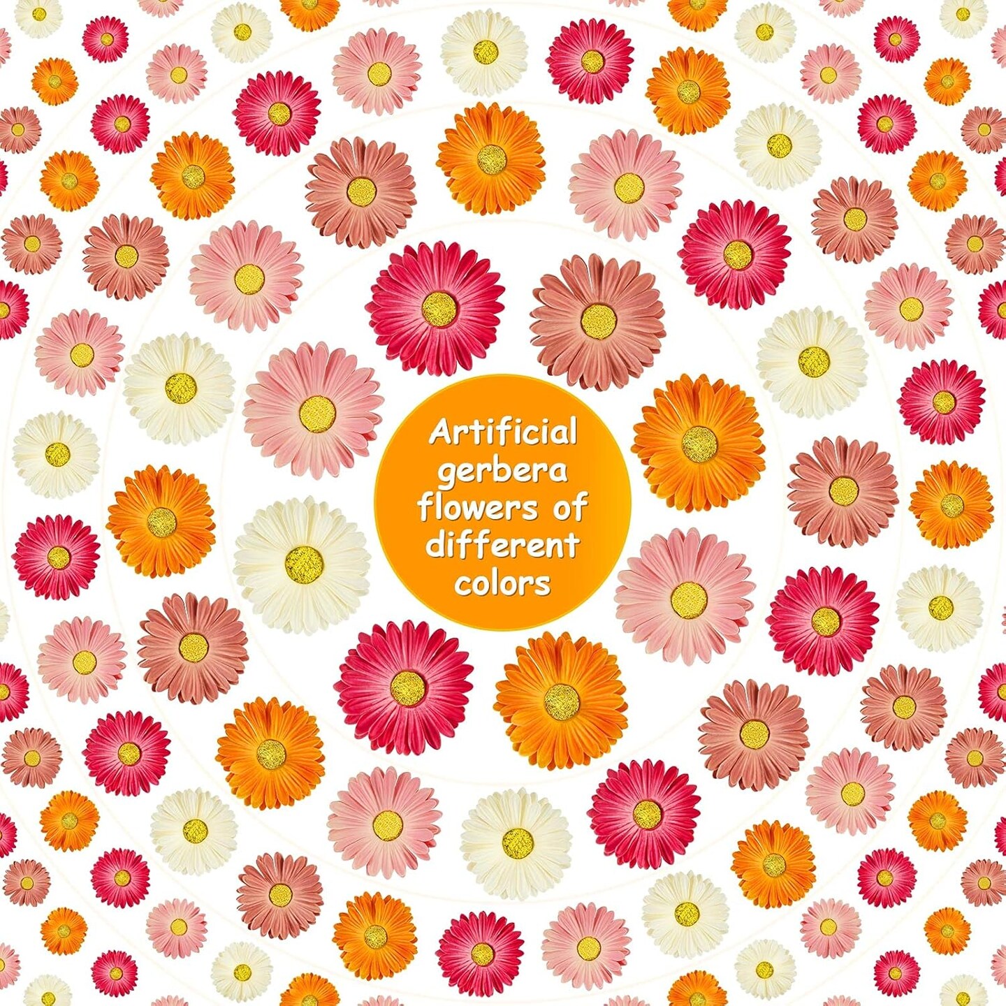 24 Pieces Artificial Gerbera Daisies Flowers Fake Daisy Faux Flowers Bouquet 15 Inch for Wedding Bridal Bouquet Party Home Kitchen Decor (White,Pink,Yellow,Orange,Rose,Coral)