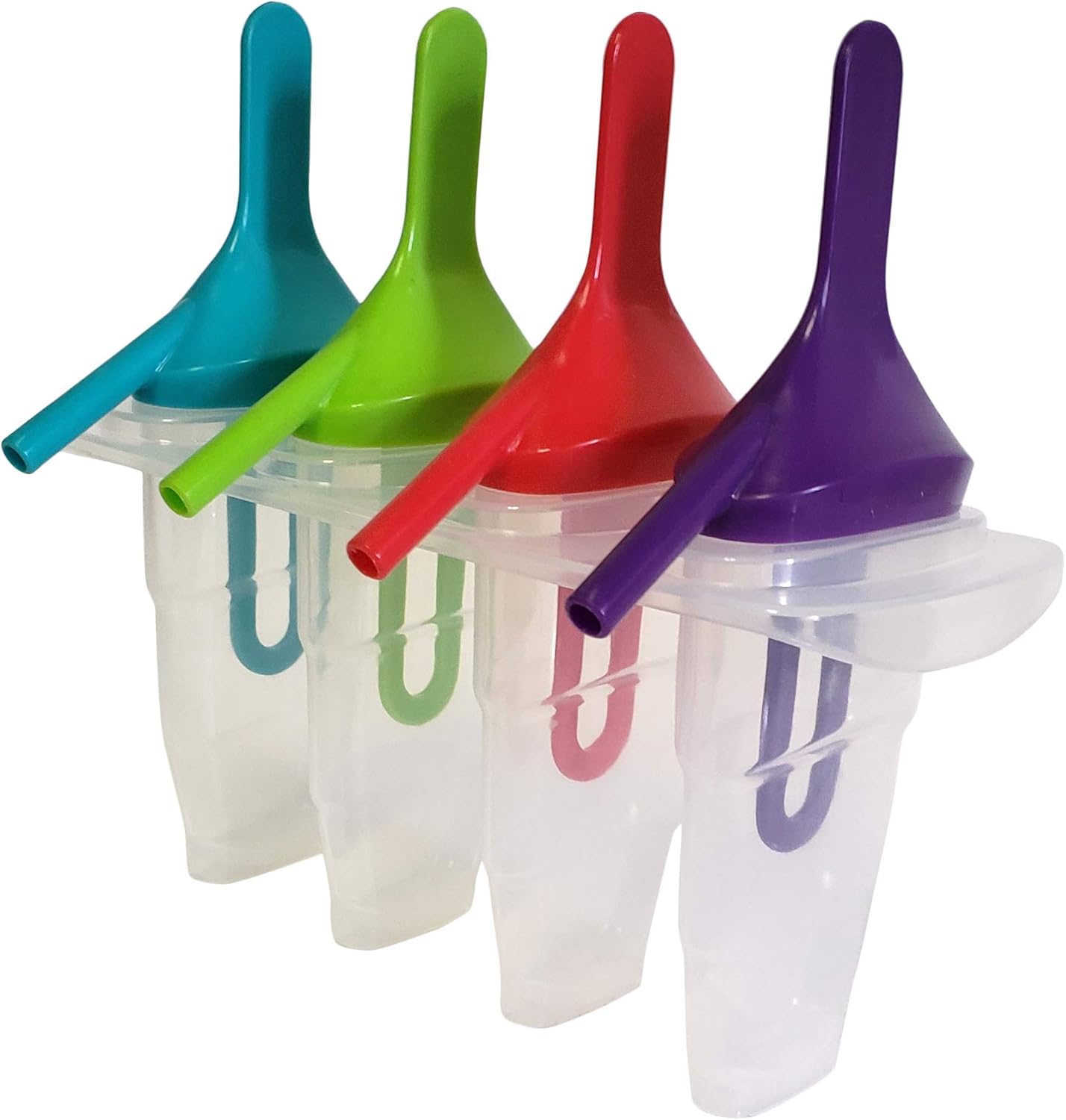 Reusable Ice Lolly Popsicle Maker with Straw – BPA-Free DIY Frozen Treat Molds, No-Spill Drip Guard, Quick Freeze & Dishwasher Safe (Mixed Colors)