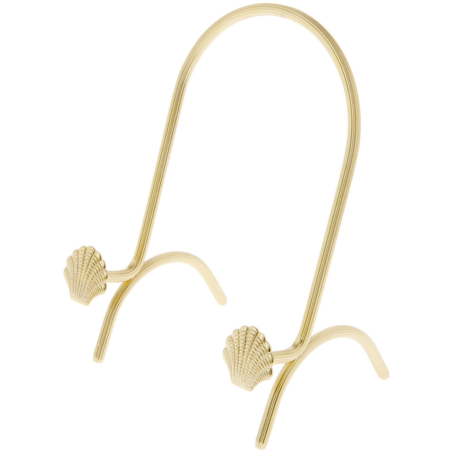 Bard's Brass Metal Easel Stand, Seashell, 5.75" H x 3.75" W x 3" D (For 6" - 9" Plates)