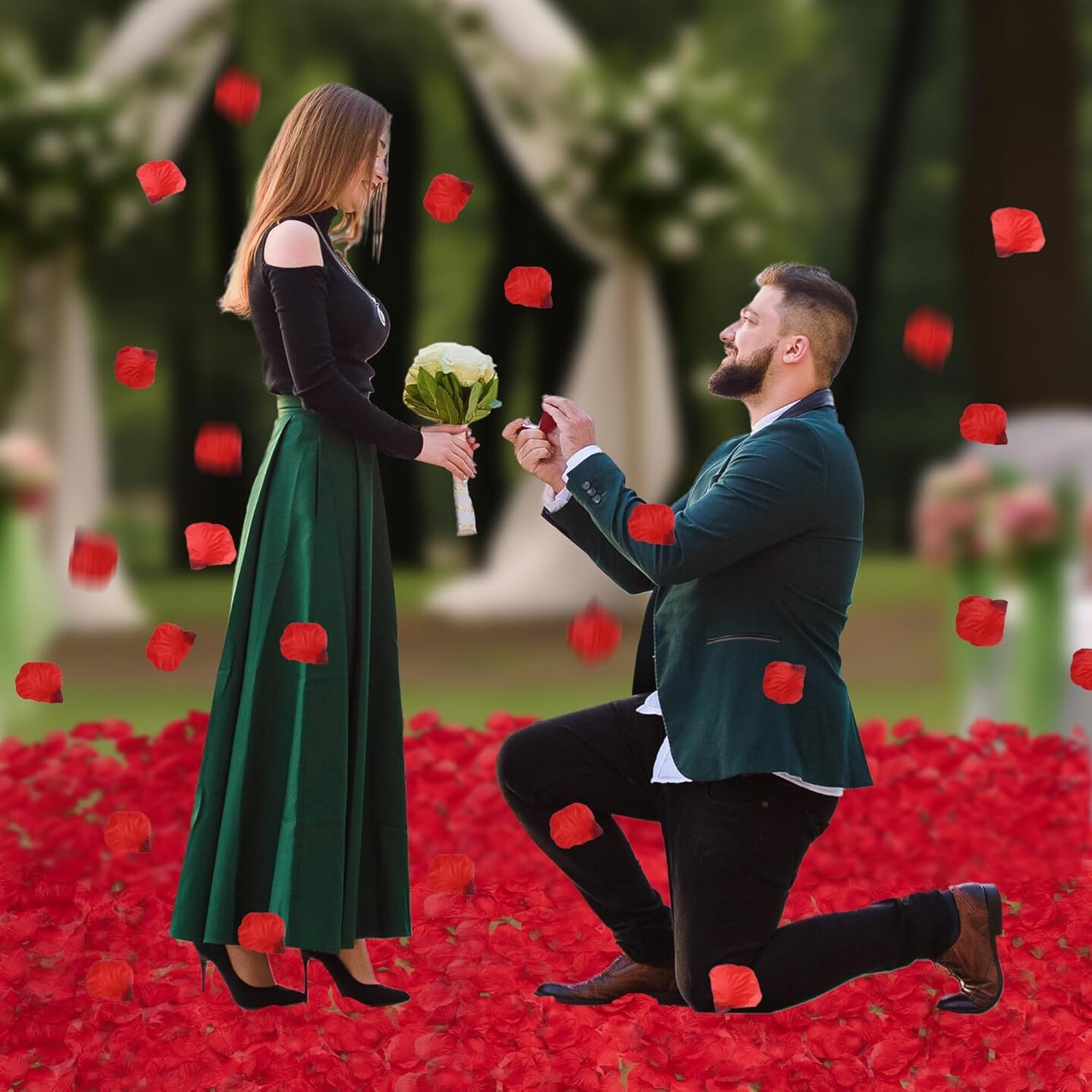 3000 PCS Dark Red Artificial Silk Rose Petals for Romantic Night, Wedding, Party, Anniversary Flower Decorations