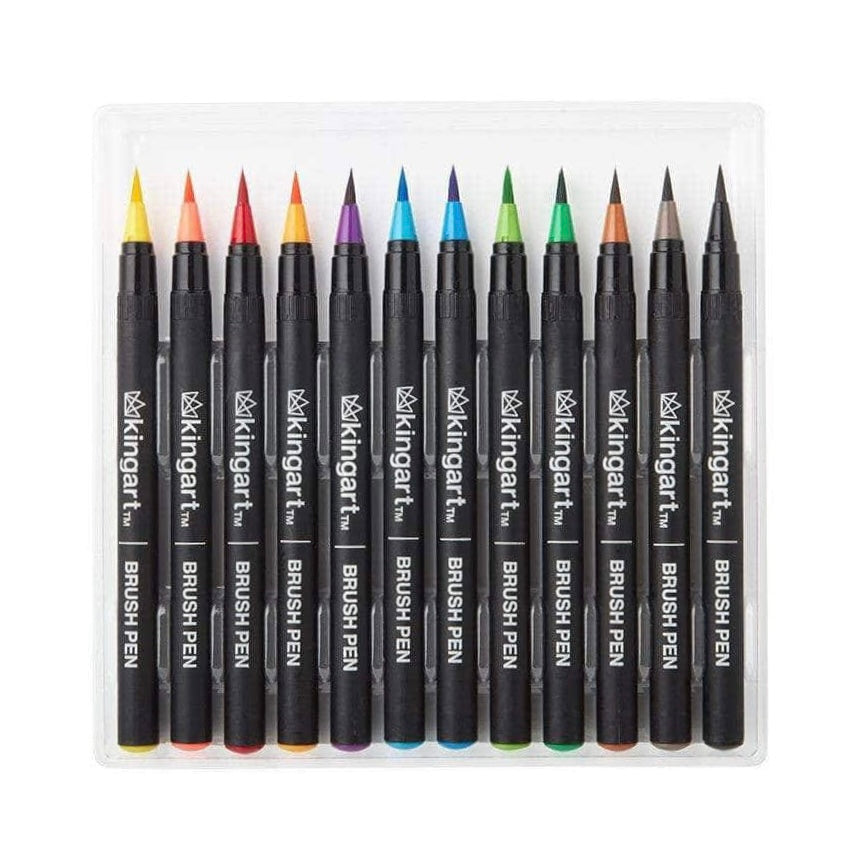 KINGART&#xAE; PRO Watercolor Brush Pens 12 Colors