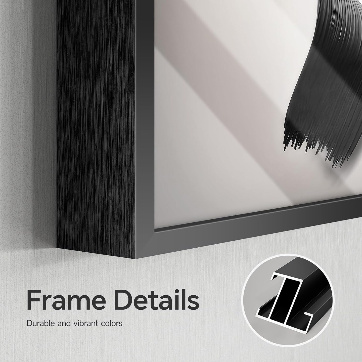 Framed Modern Black and White Abstract Wall Art for Living Room, Large Bright Style 3 Piece Wall Decor, Artwork for Walls, Paintings Pictures for Bathroom, Kitchen, Dining, Office 16x24 Inch