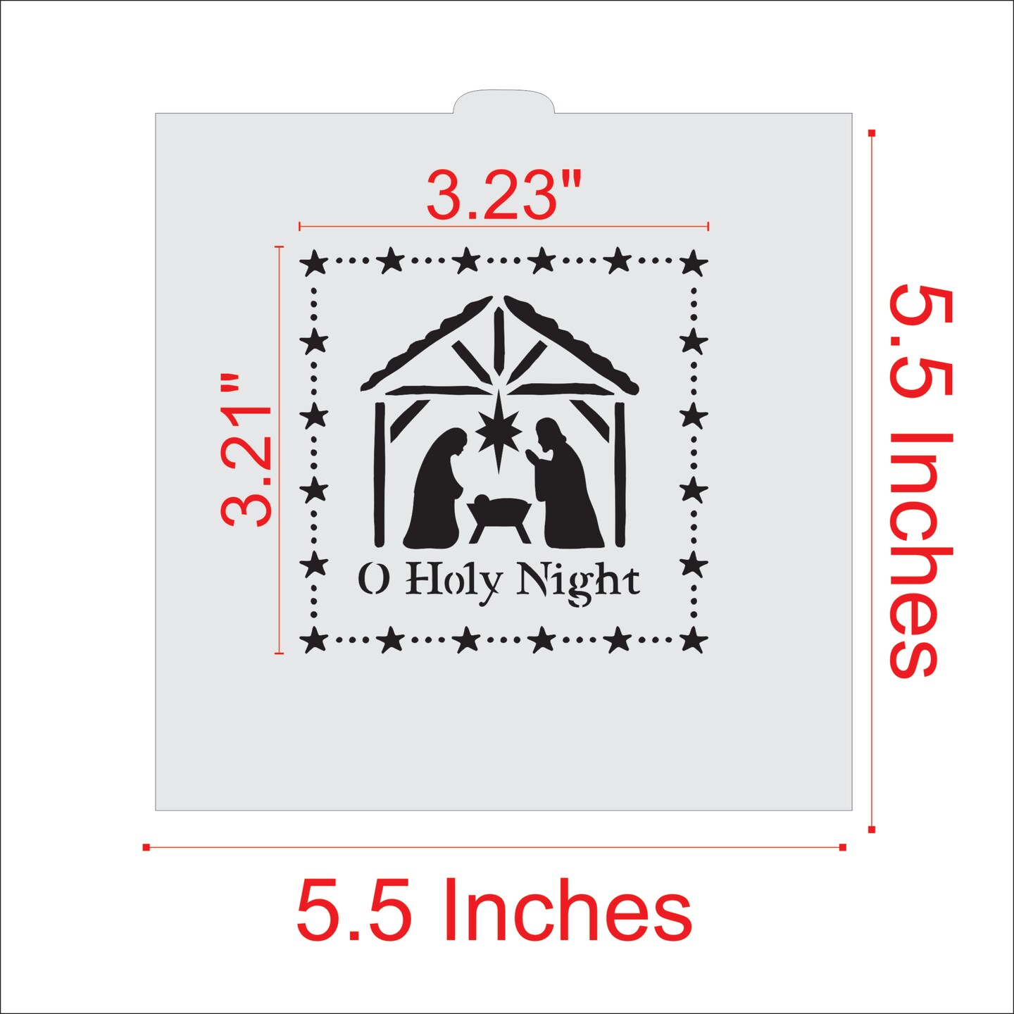 O Holy Night Nativity Scene Cookie &#x26; Craft Stencil | CM034 by Designer Stencils | Cookie Decorating Tools | Baking Stencils for Royal Icing, Airbrush, Dusting Powder | Craft Stencils for Canvas, Paper, Wood | Reusable Food Grade Stencil