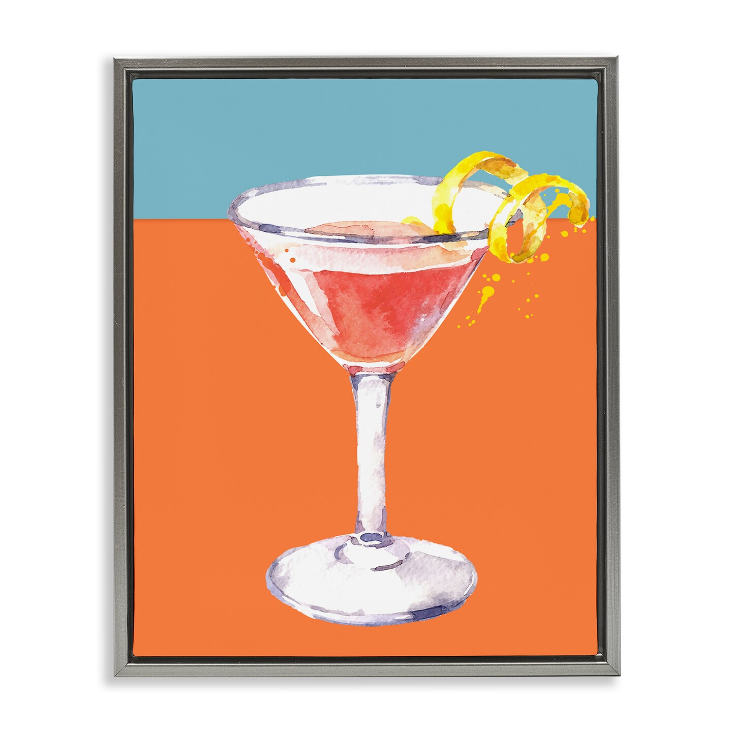 Stupell Industries Cocktail on Blocked Hues Floating Frame Design by Susan Jill