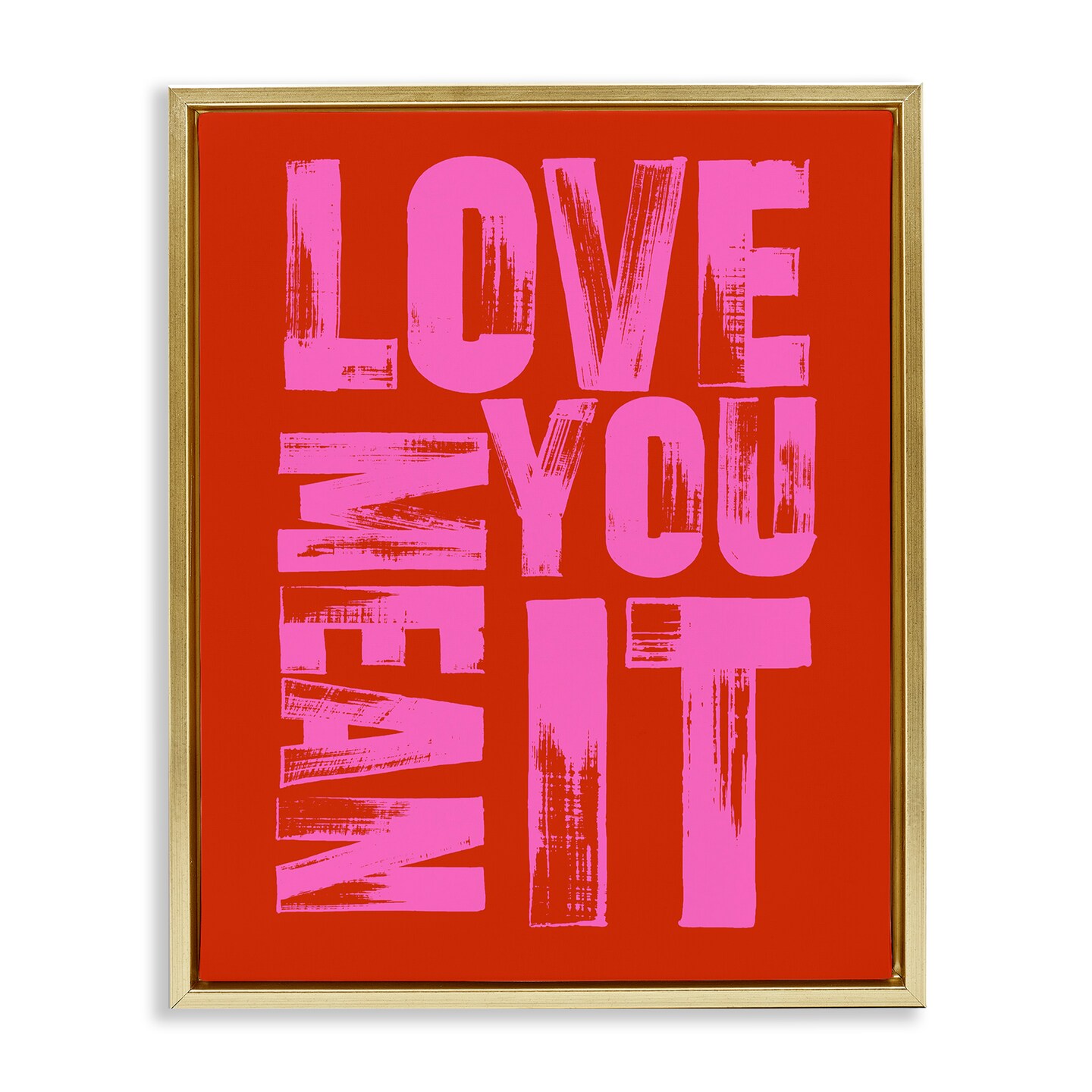 Stupell Industries Love You Mean It on Red Floating Frame Design by ...