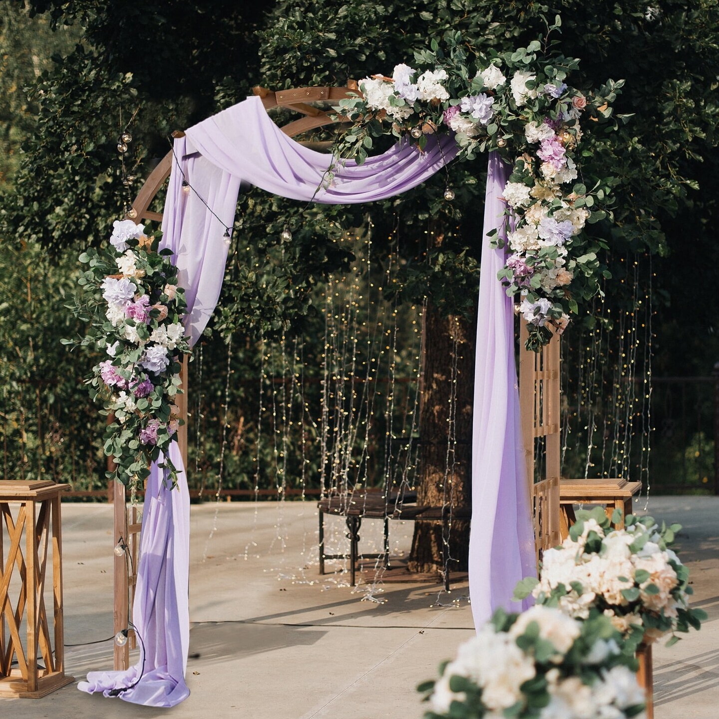 7FT Wooden Garden Arbor Arch &#x26; Pergola with Trellis