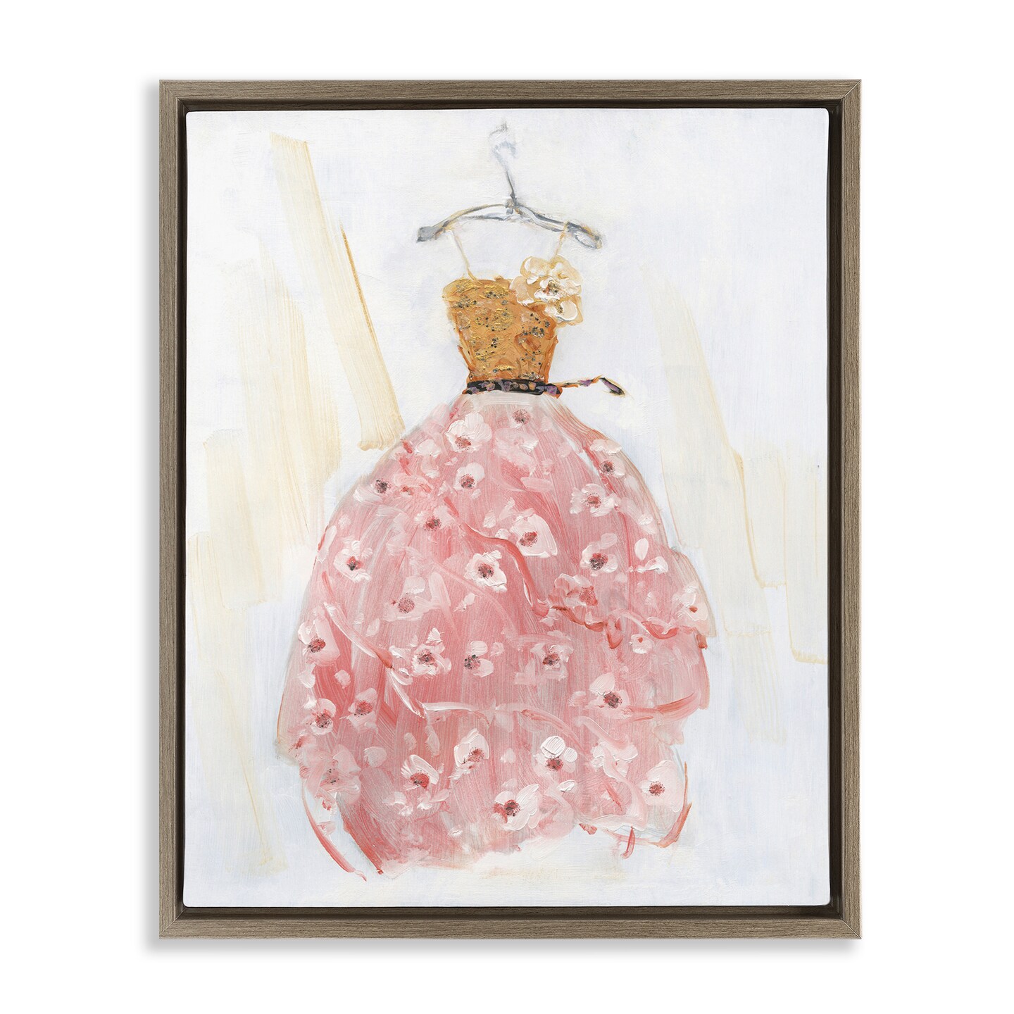 Stupell Industries Elegant & Sophisticated Pink Gown Floating Frame Design By Sally Swatland
