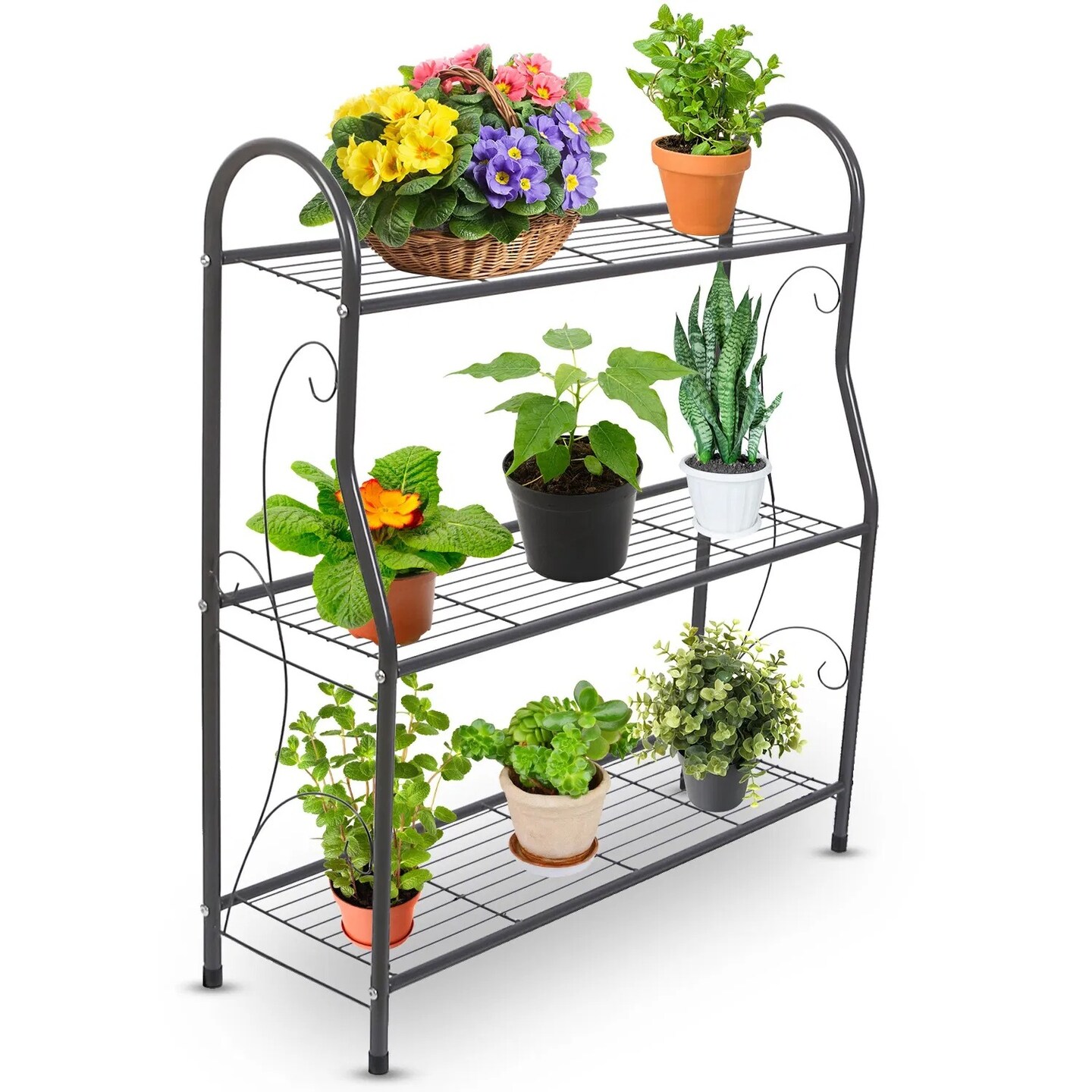 3-Tier Ladder-Style Metal Plant Stand