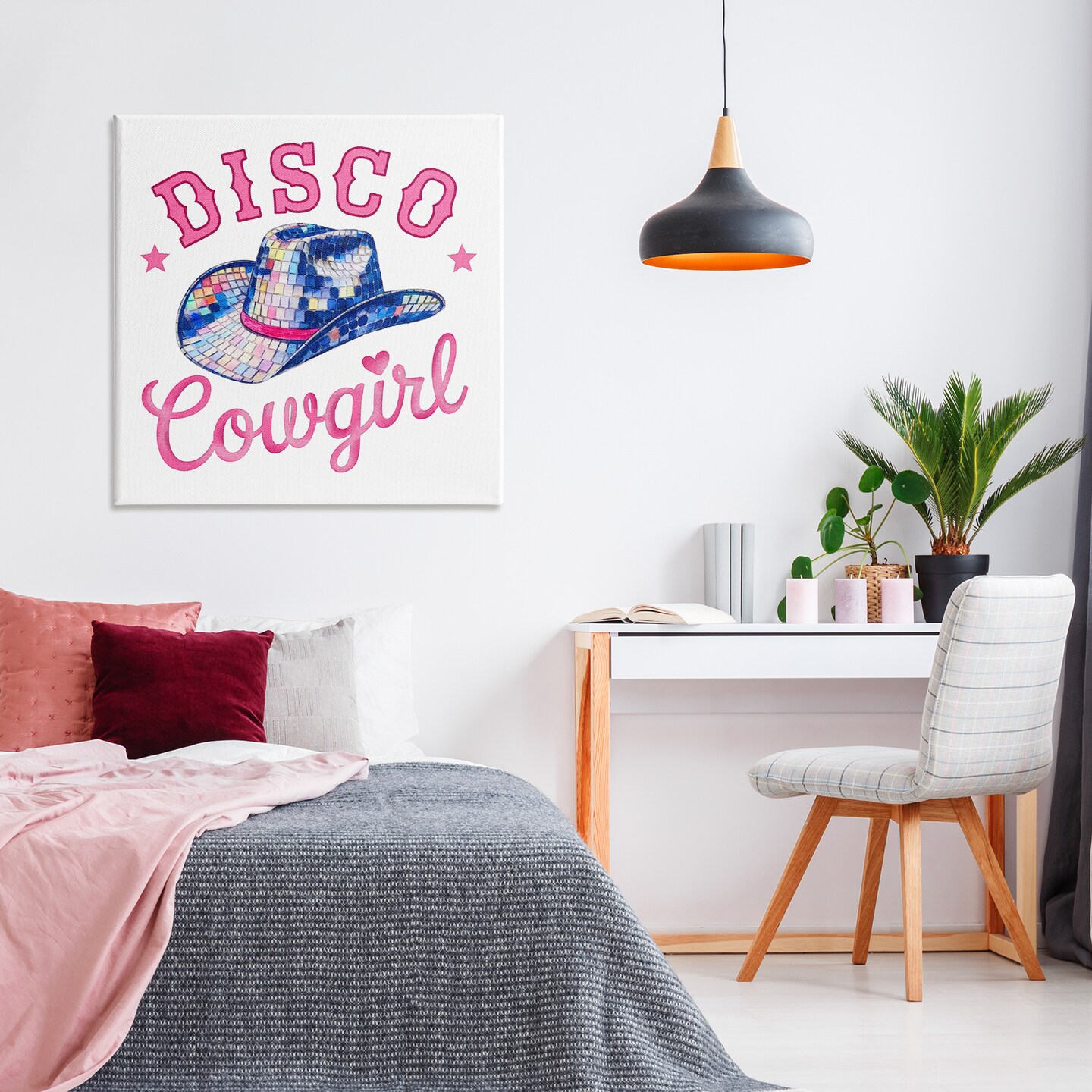 Stupell Industries Disco Cowgirl & Hat Canvas Design by Amanda Greenwood