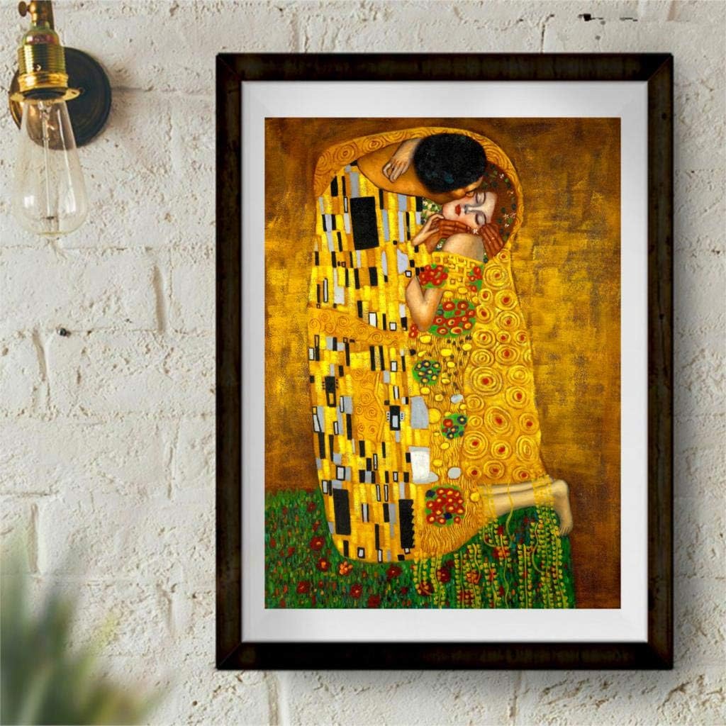5D Diamond Painting Kits for Adults Full Drill The Free Hummingbird Embroidery Rhinestone Painting Full Drill Paint with Diamond for Home Wall Deco-Gustav Klimt De Kus(13.7X21.7inch/35X55cm)