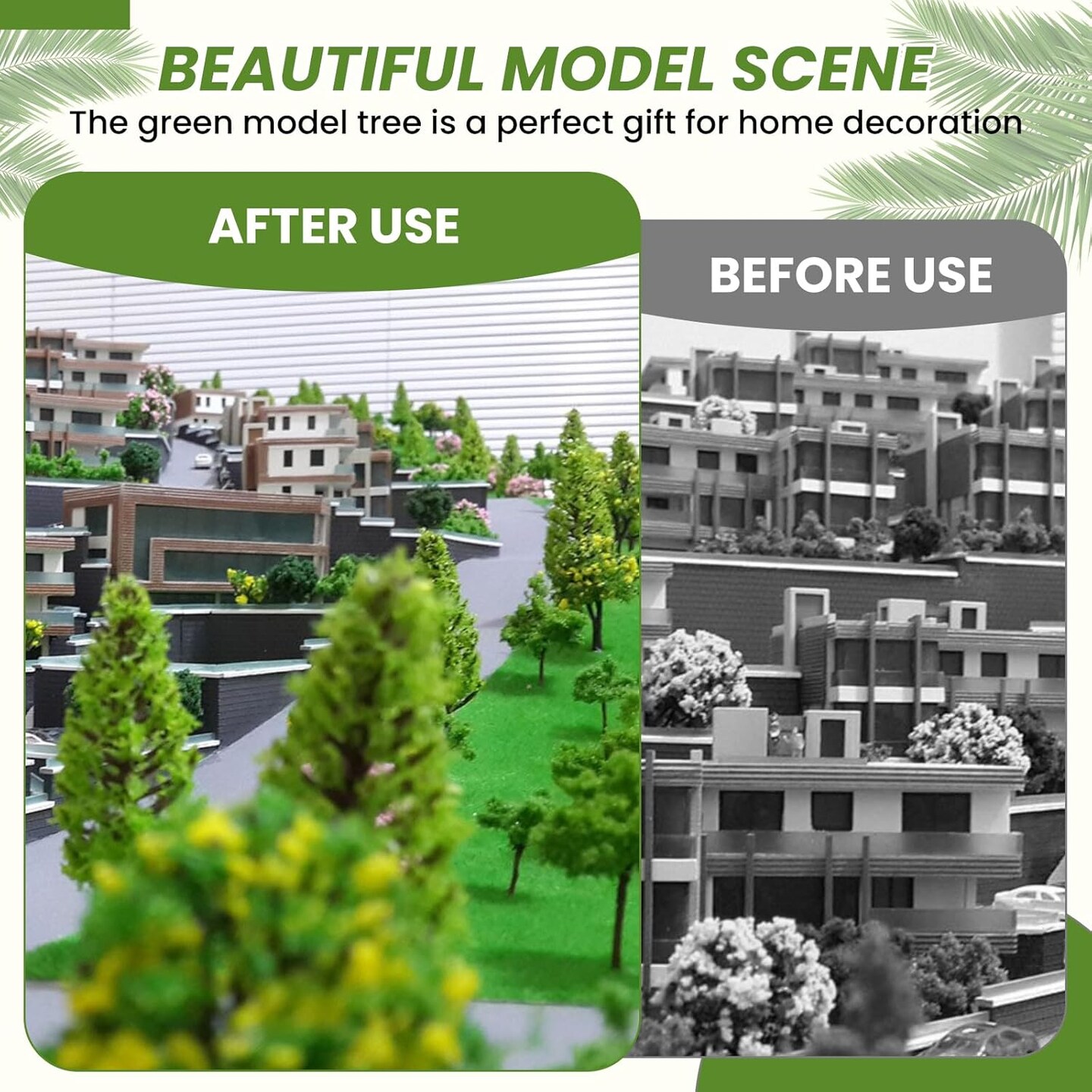 Garden Landscape Model Dark Green Pine Tree Model Scene Accessory for Making Architecture Sand Table and Station Platform Model