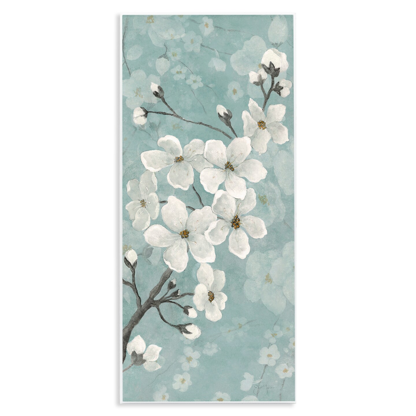 Stupell Industries Cherry Blossoms on Green Wall Plaque Design by Janet Tava