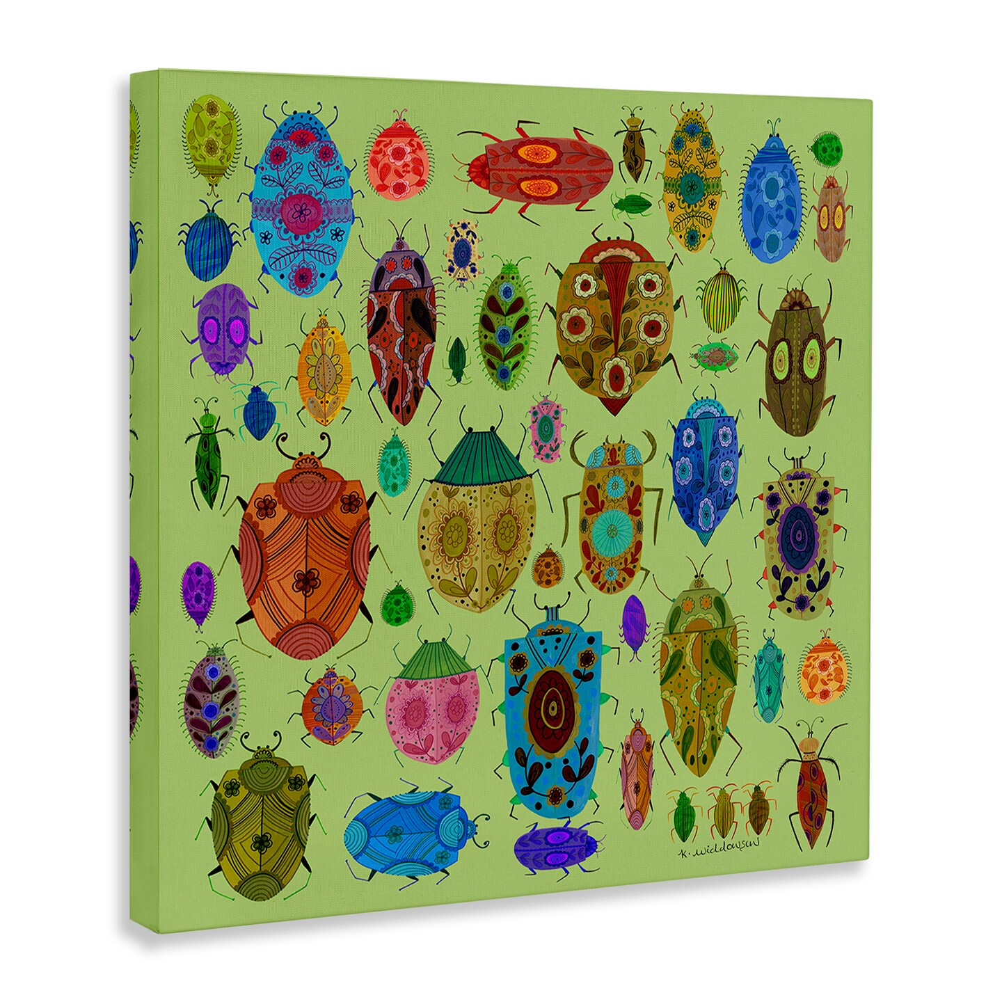 Stupell Industries Flowery Bugs & Insects Canvas Design by Kay Widdowson