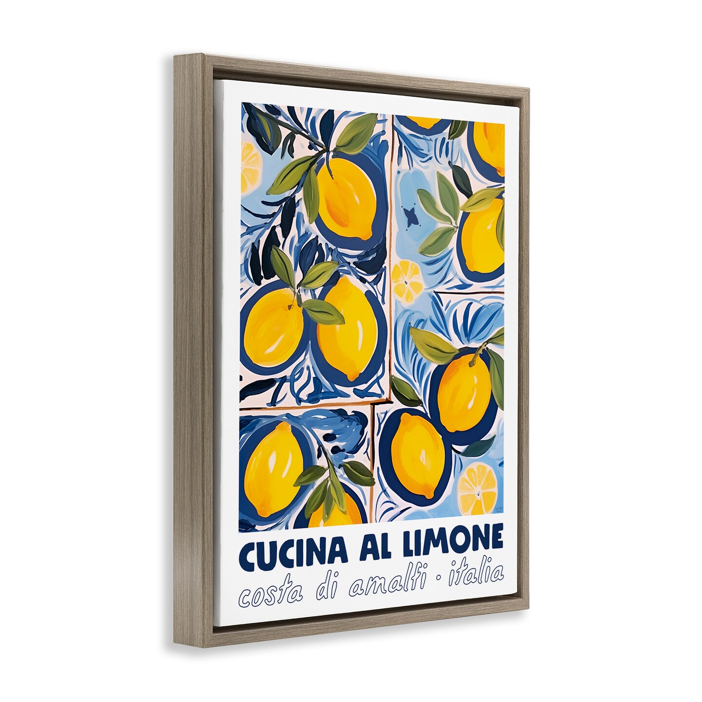 Stupell Industries Bright Mediterranean Lemons Floating Frame Design by Lux + Me Designs