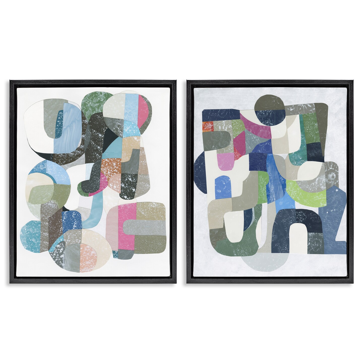 Stupell Industries Retro Pastel Geometrics 2pc Floating Frame Set Design by Coco Good