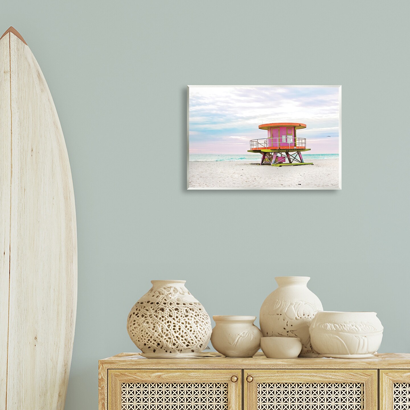 Stupell Industries Lifeguard Hut with Pastel Sky Wall Plaque Design by Seven Trees Design
