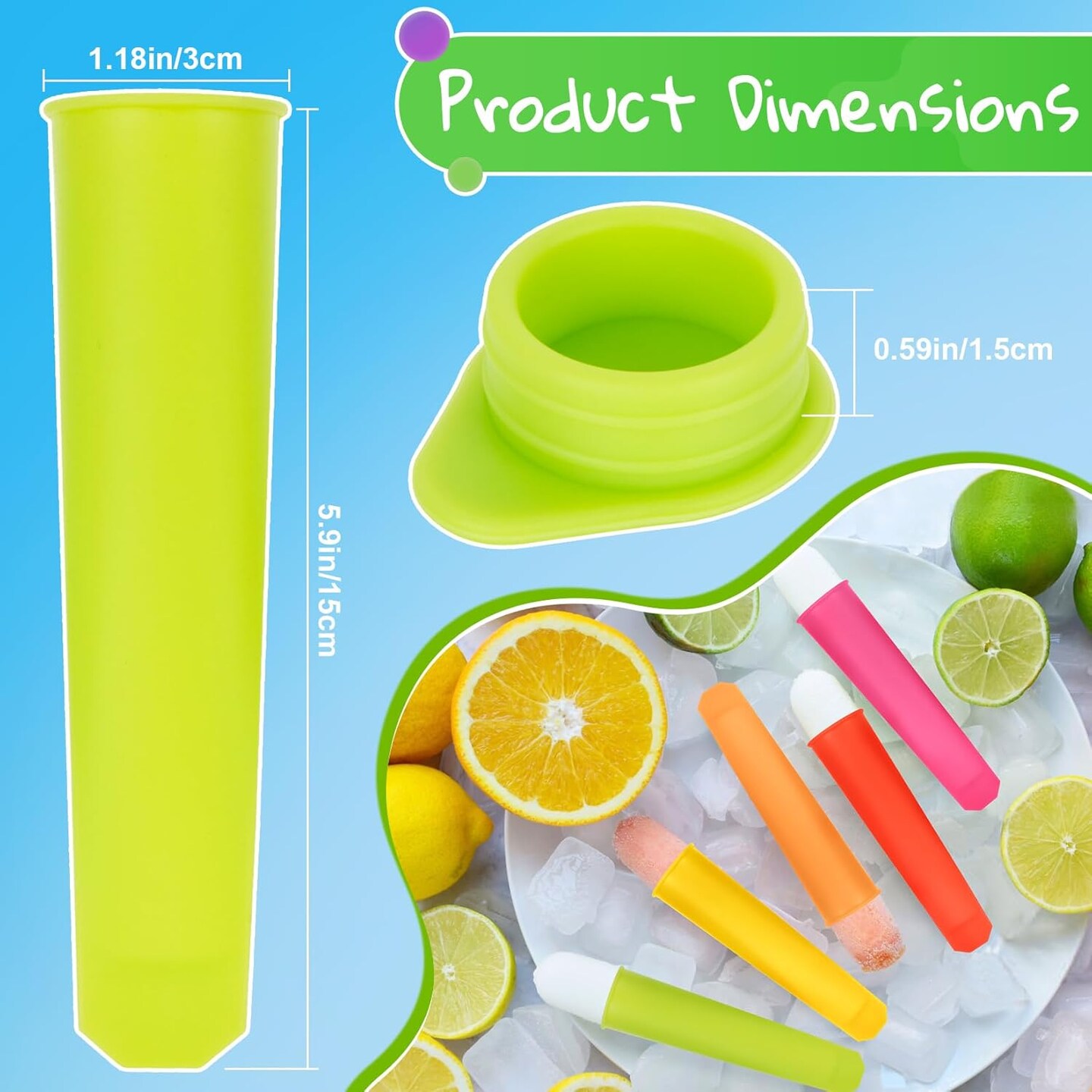 Silicone Popsicle Molds-8 Pack Silicone Popsicle Molds for Kids,Reusable Ice Pop Molds with Lids & Drip-Free Design,Perfect for Homemade Yogurt Sticks, Juice, Ice Candy, Snacks.