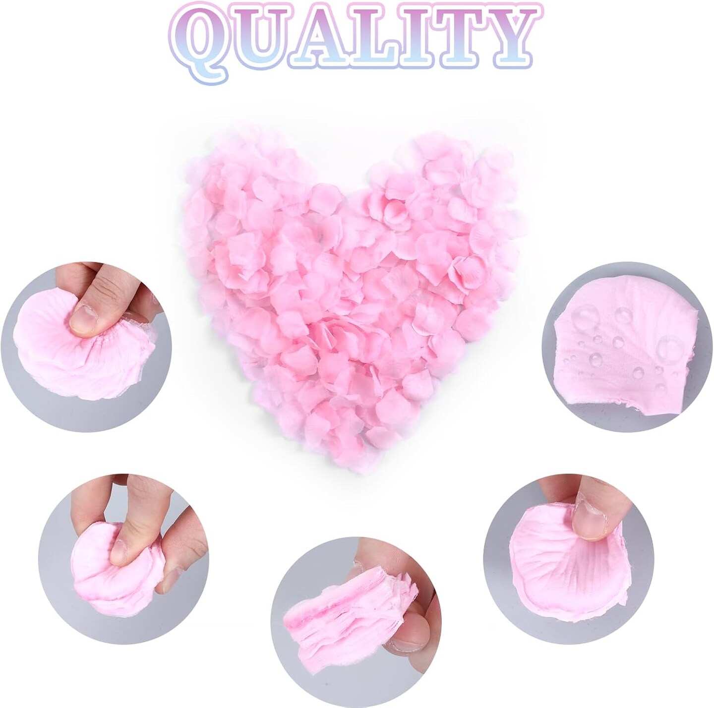 2000 Pcs Pink Rose Petals, Fake Rose Petals Artificial Rose Petals for Valentines Wedding Proposal Flower Girl Basket Flower Petals to Throw at Wedding Anniversary Decorations