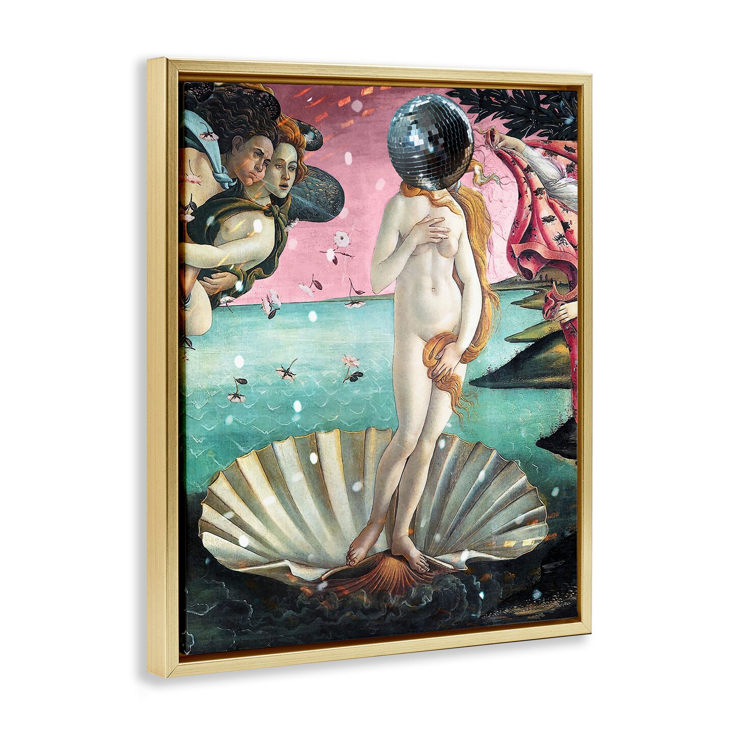 Stupell Industries Classic Clamshell with Disco Ball Floating Frame Design by Lil&#x27; Rue