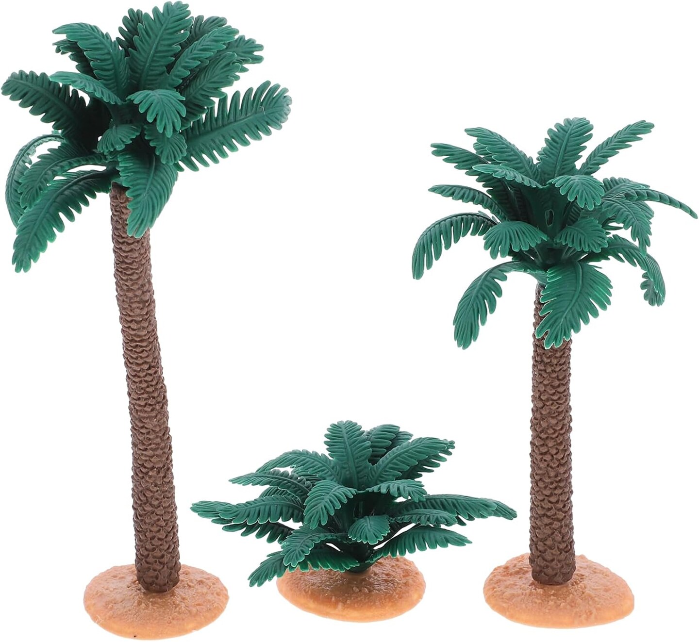 3pcs Small Coconut Palm Tree Model, Plastic Faux Fish Tank Plants Model Scenery Palm Tree Craft Statue for Micro Landscape Fairy Garden Decor