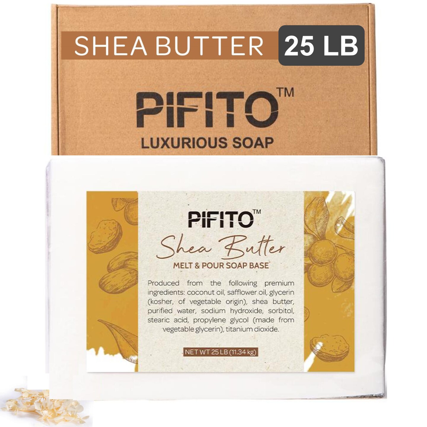 Pifito Shea Butter Melt and Pour Soap Base │ Bulk Premium 100% Natural Glycerin Soap Base │ Luxurious Soap Making Supplies