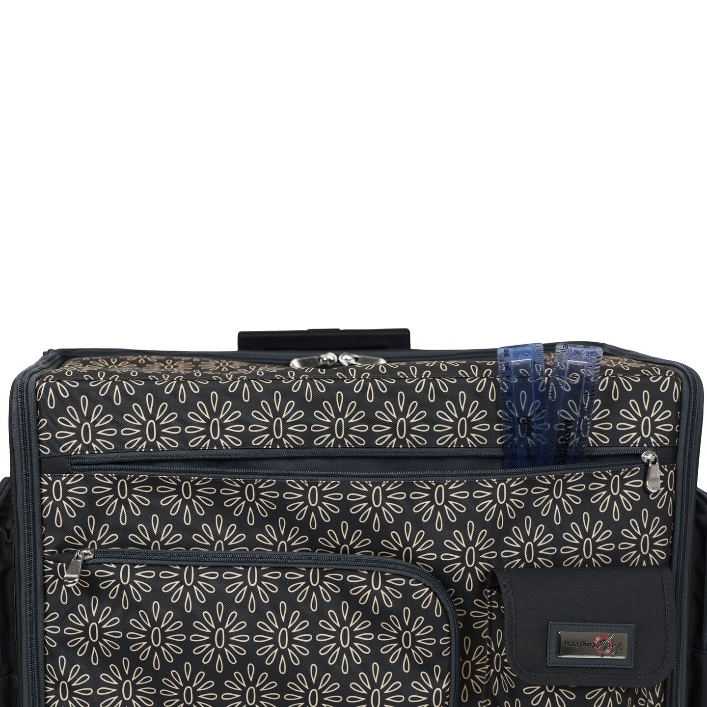 Everything Mary Flat Top XL Rolling Tote | Tan Floral