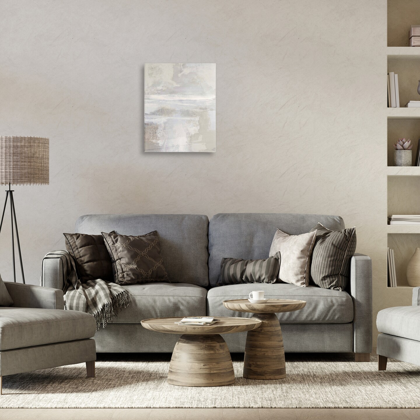 Stupell Industries Muted Beige & Grey Canvas Design by Rachel Springer