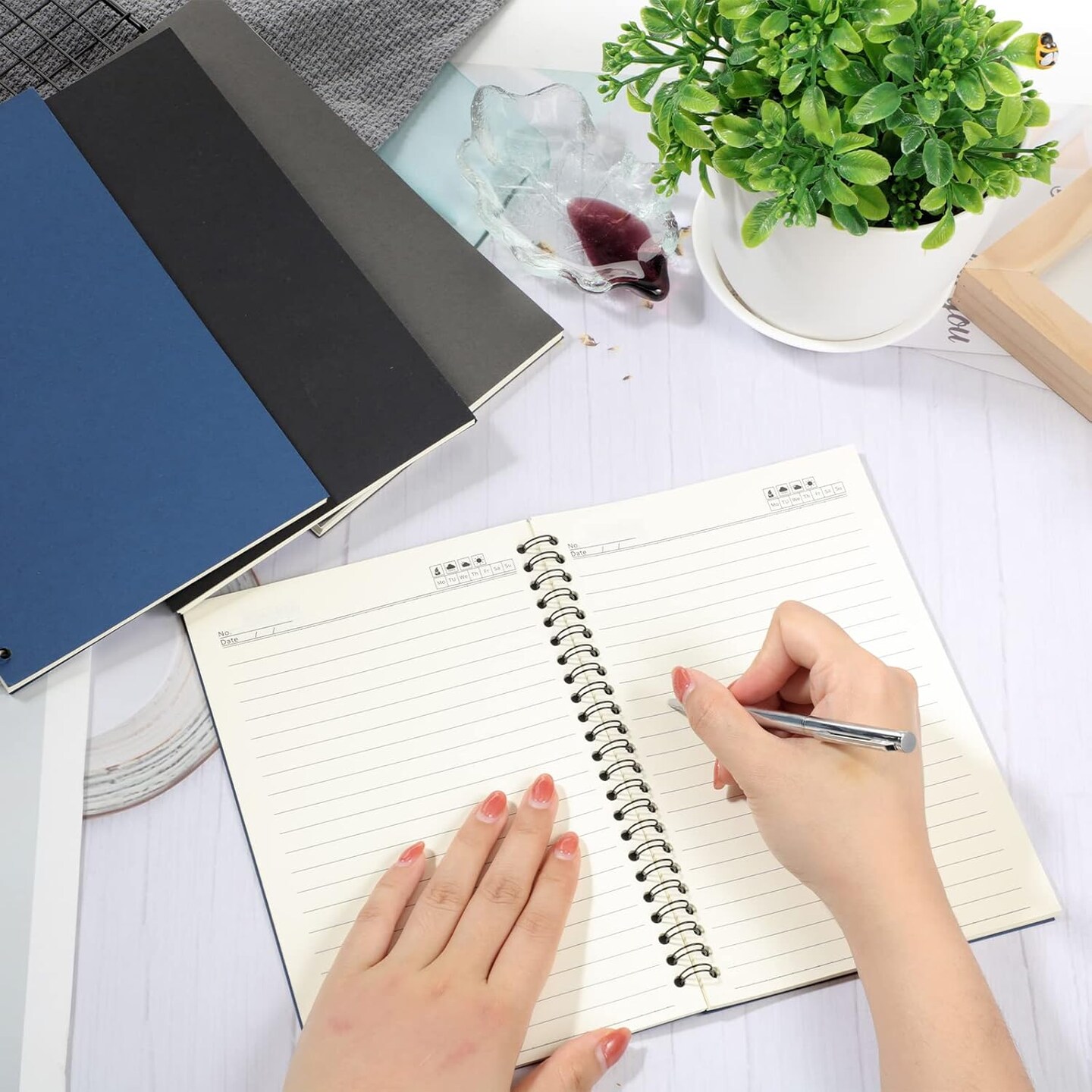 18 Packs Spiral Notebook Journals A5 Notebook 50 Sheets Thick Paper and Kraft Hardcover Ruled for Office Supplies