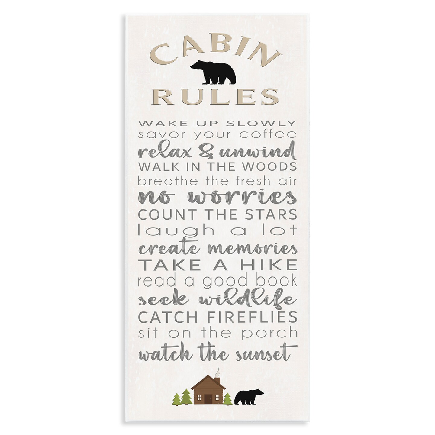 Stupell Industries Fun Adventure Cabin Rules Wall Plaque Design by Seven Trees Design