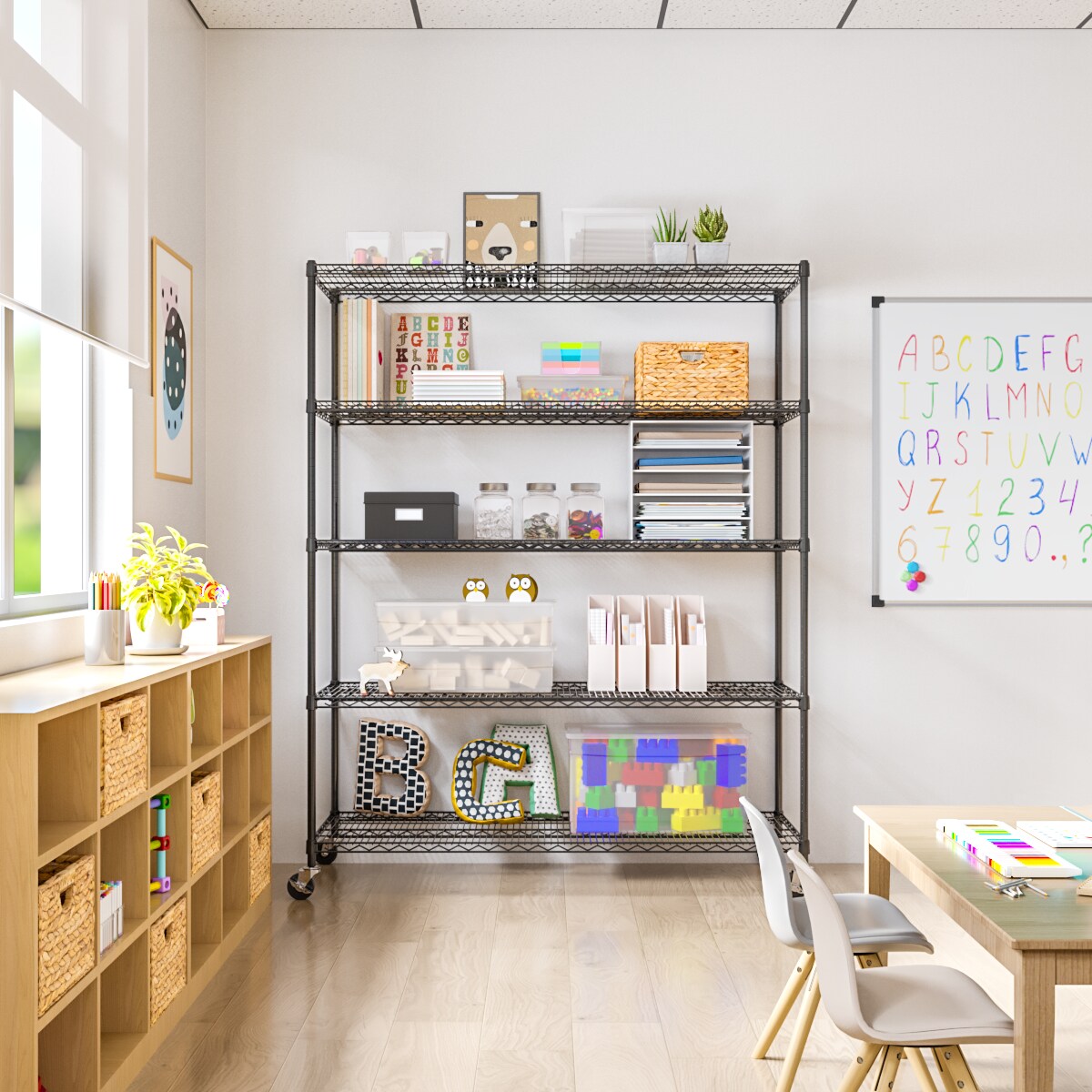 Seville Classics UltraDurable 5-Tier NSF Steel Shelving, 60" W x 24" D x 76" H