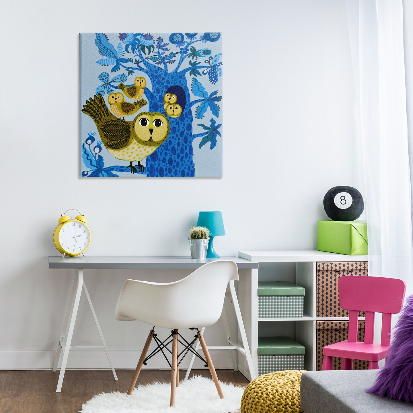 Stupell Industries Playful Owls in Tree Canvas Design by Kay Widdowson