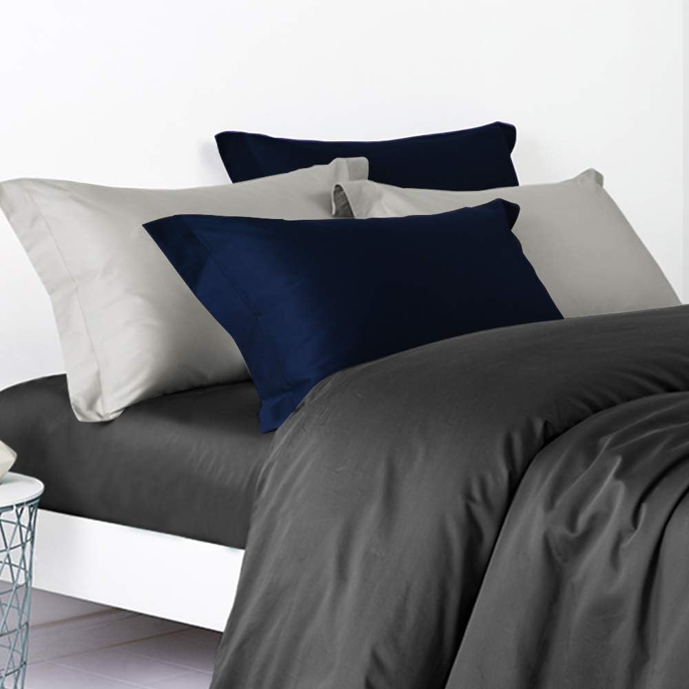 Cotton Standard Pillow Shams - 500 Thread Count Egyptian Cotton 20x26 Sham Covers, 2 Pack Super Soft and Breathable 20x26 Inches Oxford Pillowcases, White