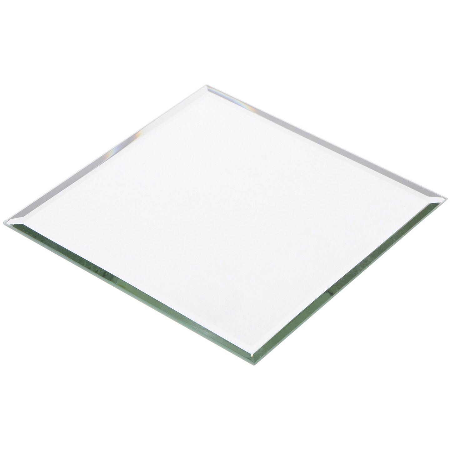 Plymor 5&#x22; Square, 3mm Thick Beveled Glass Mirror